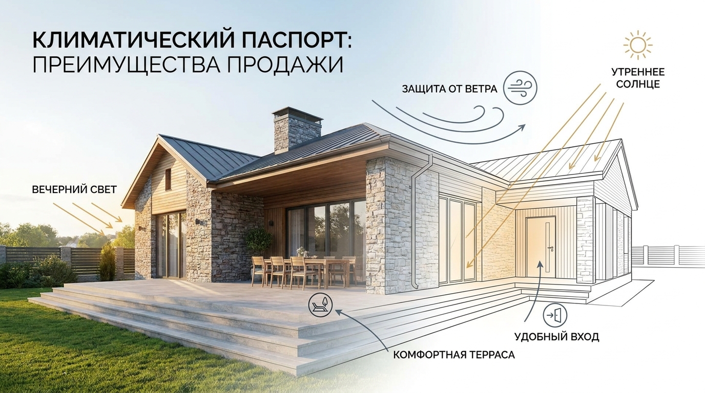 Преимущества террасы, входа и ориентации дома
